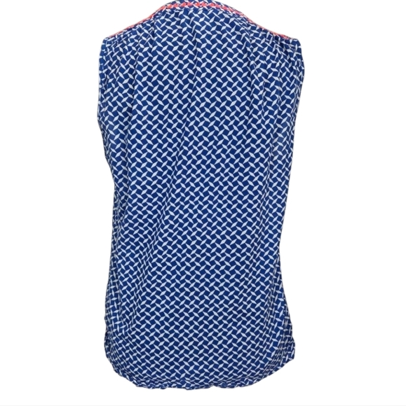 ⭐️J. Crew Blue and Pink Embroidered Top With Tassels Size 6 - Picture 3 of 5